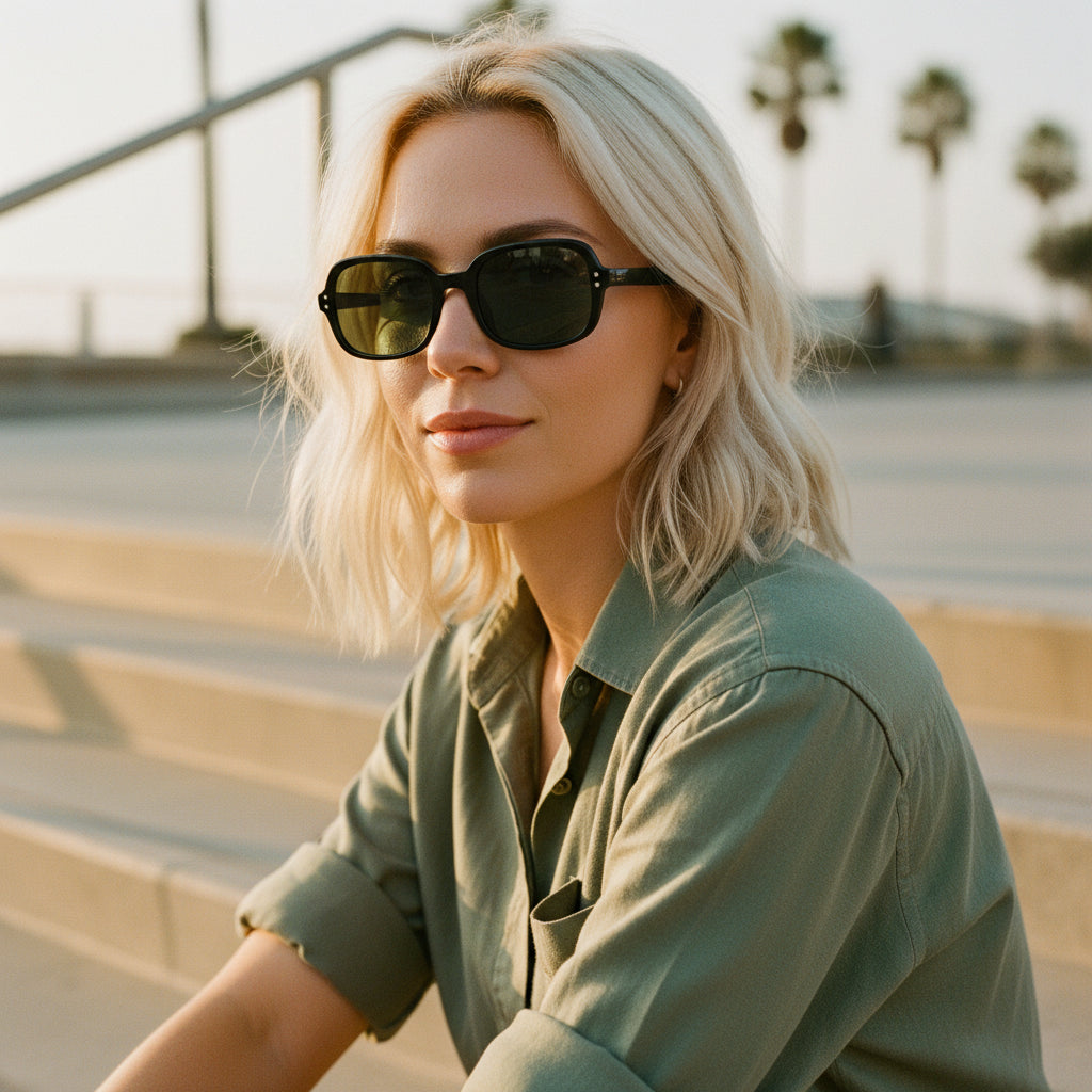 Palm State sunglasses - lifestyle editorial photo